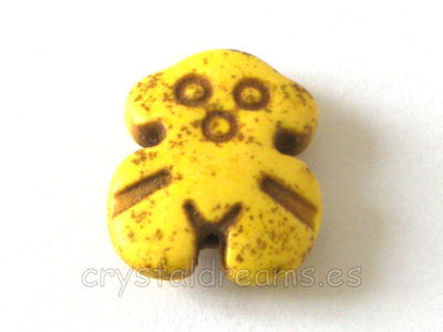 Oso de Turquesa sintetica 18x15x5mm Aguj: 1,5mm - Yellow - - Crystaldreams Abalorios