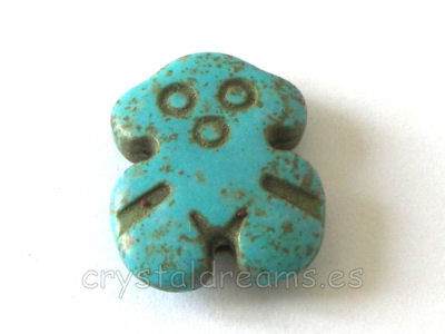 Oso de Turquesa sintetica 18x15x5mm Aguj: 1,5mm Turquoise - - Crystaldreams Abalorios