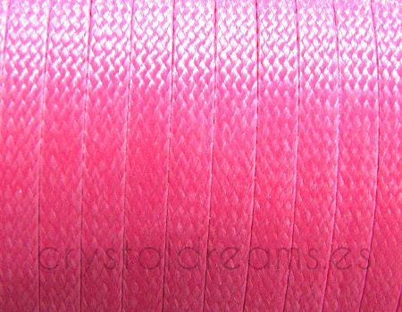 POLIÉSTER ENCERADO PLANO 4x1mm - HOT PINK - - Crystaldreams Abalorios