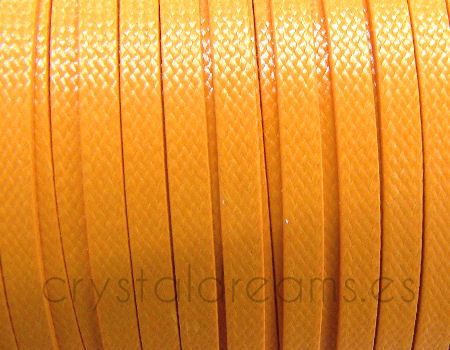 POLIÉSTER ENCERADO PLANO 4x1mm - ORANGE - - Crystaldreams Abalorios