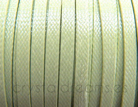 POLIÉSTER ENCERADO PLANO 4x1mm - PALE GREEN - - Crystaldreams Abalorios