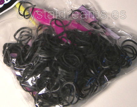 Pack de gomitas BLACK - Con Ganchos y Clips - - Crystaldreams Abalorios