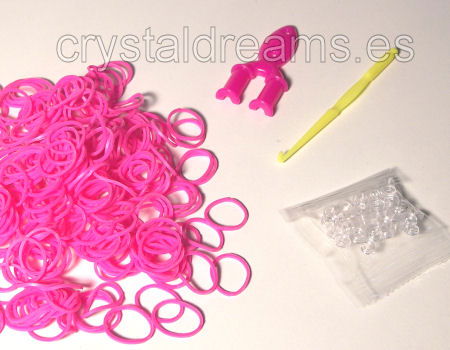 Pack de gomitas FUCHSIA - Con Ganchos y Clips - - Crystaldreams Abalorios