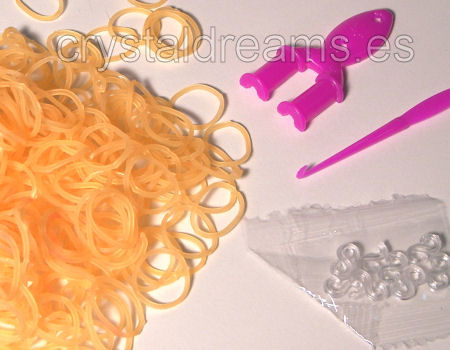 Pack de gomitas ORANGE - Con Ganchos y Clips - - Crystaldreams Abalorios
