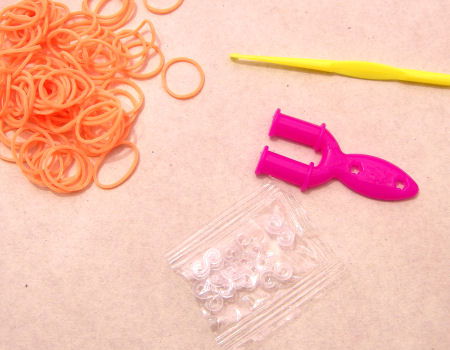 Pack de gomitas ORANGE FLUO - Con Ganchos y Clips - - Crystaldreams Abalorios