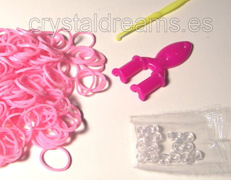 Pack de gomitas PINK - Con Ganchos y Clips - - Crystaldreams Abalorios