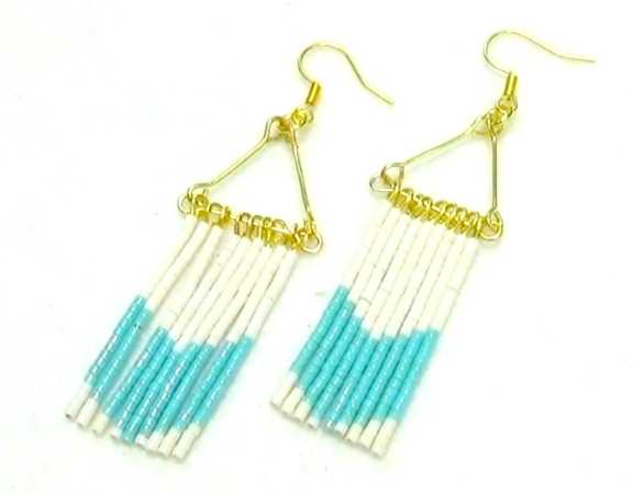 Pendientes Flechas con Miyuki Delica y Bastones - - Crystaldreams Abalorios