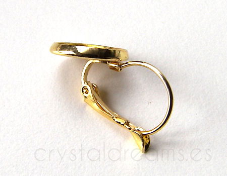 Pendientes Gancho Cerrado x 2 pcs. 25x14mm Base:12mm - Golden - - Crystaldreams Abalorios
