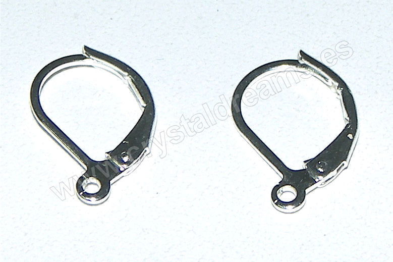 Pendientes a Gancho Cerrado - 2 Piezas - 10mm x 15mm Agujero:1mm - - Crystaldreams Abalorios