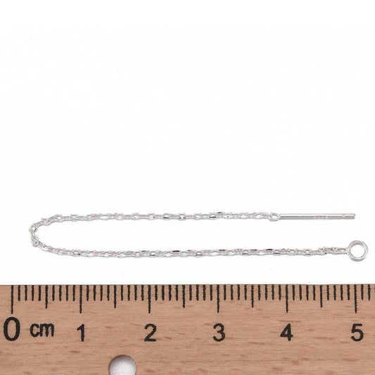 Pendientes largos de cadena plata de Ley 925 99mm anilla: 1,2mm - - Crystaldreams Abalorios