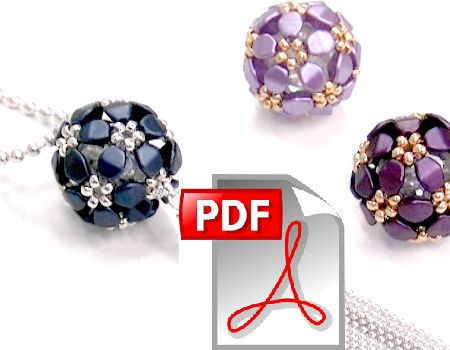 Pentabola con Pinch Beads - Esquema en PDF ( descarga ) - - Crystaldreams Abalorios