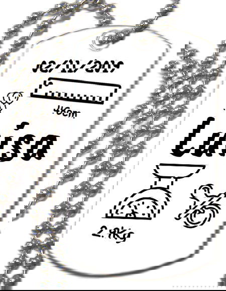 Personaliza tu collar acero inoxidable 43x24mm Nacimiento M2 - - Crystaldreams Abalorios