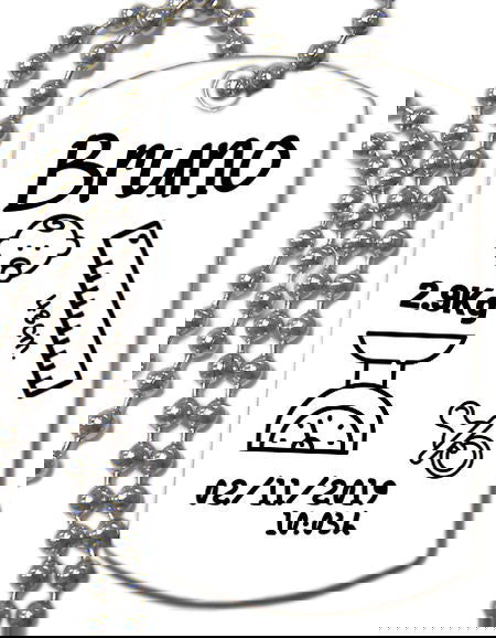 Personaliza tu collar acero inoxidable 43x24mm Nacimiento M3 - - Crystaldreams Abalorios