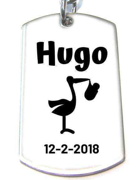 Personaliza tu llavero acero inoxidable 43x24mm Nacimiento M5 - - Crystaldreams Abalorios