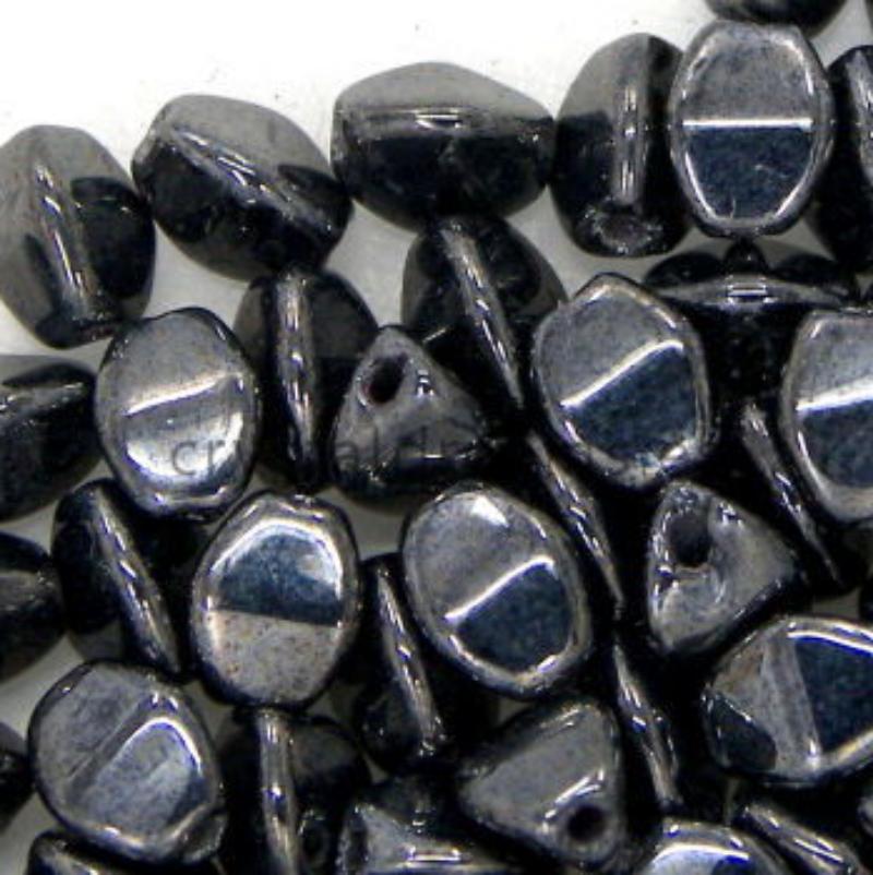 Pinch Beads 5mm - 25 Piezas - Color: Jet Hematite - - Crystaldreams Abalorios