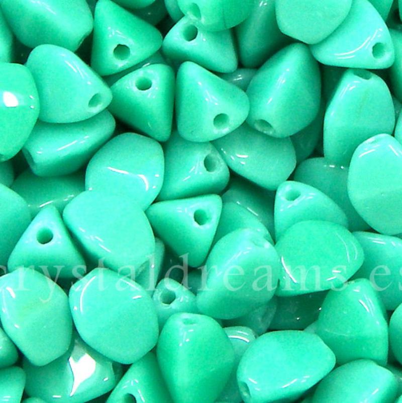 Pinch Beads 5mm - 25 Piezas - Color: Opaque Green Turquoise -  - Crystaldreams Abalorios