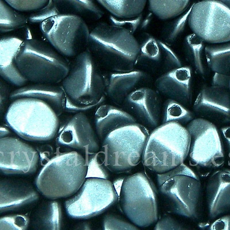 Pinch Beads 5mm - 25 Piezas - Color: Pastel Dark Grey Hematite - - Crystaldreams Abalorios