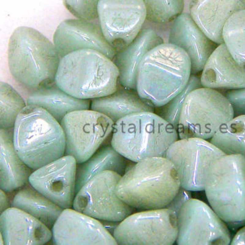 Pinch Beads 5mm - 25 Piezas - Color: White Green Lustre - - Crystaldreams Abalorios