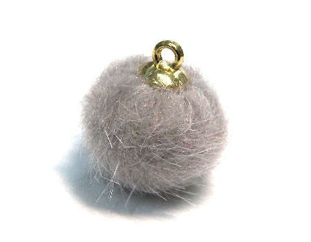Pom Pom de 15mm - Agujero 1,5mm - Golden/Light Grey - - Crystaldreams Abalorios