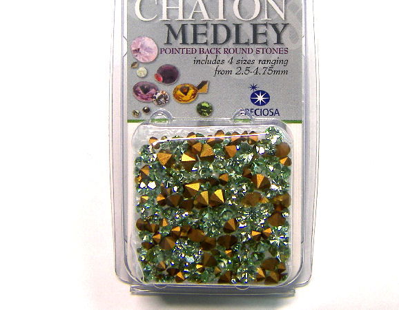 Preciosa® Chaton Medley - 5gr. - 2,5-4,75mm - Crysolite - - Crystaldreams Abalorios