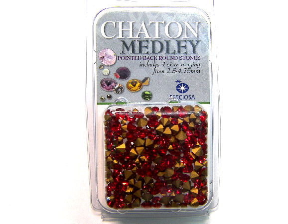 Preciosa® Chaton Medley - 5gr. - 2,5-4,75mm - Lt. Siam - - Crystaldreams Abalorios