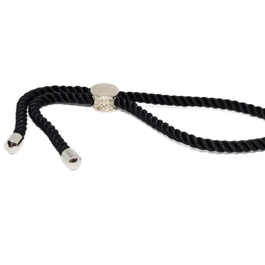 Pulsera Deslizable para Bisutería, con Cuerda de Nylon y Baño en Platino Real -