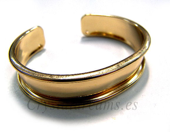 Pulsera Metal regulable 55-65mm - 15mm - Dorado - - Crystaldreams Abalorios