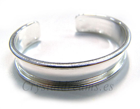 Pulsera Metal regulable 55-65mm - 15mm - Rodiado - - Crystaldreams Abalorios