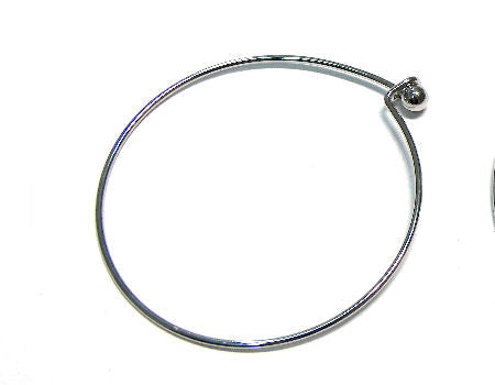 Pulsera Metal regulable 55-65mm - 1,5mm - con bolita - Platinum - - Crystaldreams Abalorios