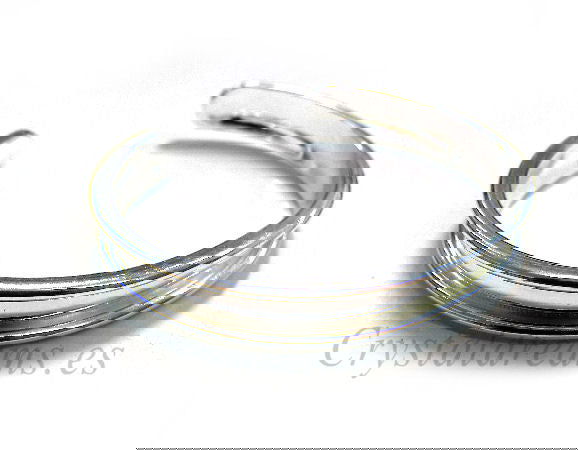 Pulsera Metal regulable 55-65mm - 9mm - Plateado - - Crystaldreams Abalorios