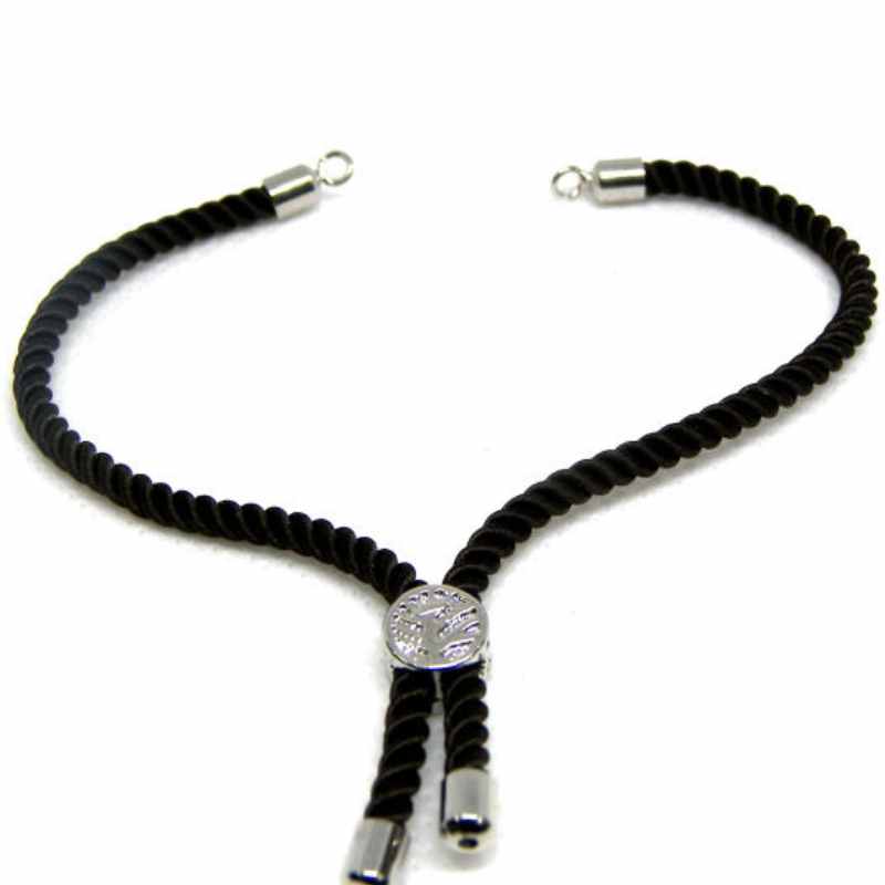 Pulsera de cuerdas de nylon, cierre ajustable. Dark Brown - - Crystaldreams Abalorios