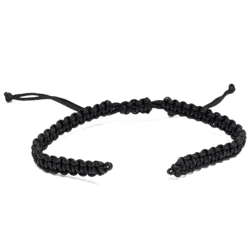 Pulsera personalizable de macramé - Nylon - Black - - Crystaldreams Abalorios