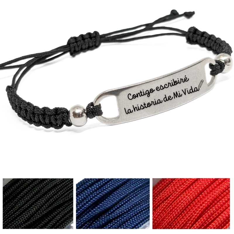 Pulsera personalizada con Frase de Amor "Escrbiré" - - Crystaldreams Abalorios