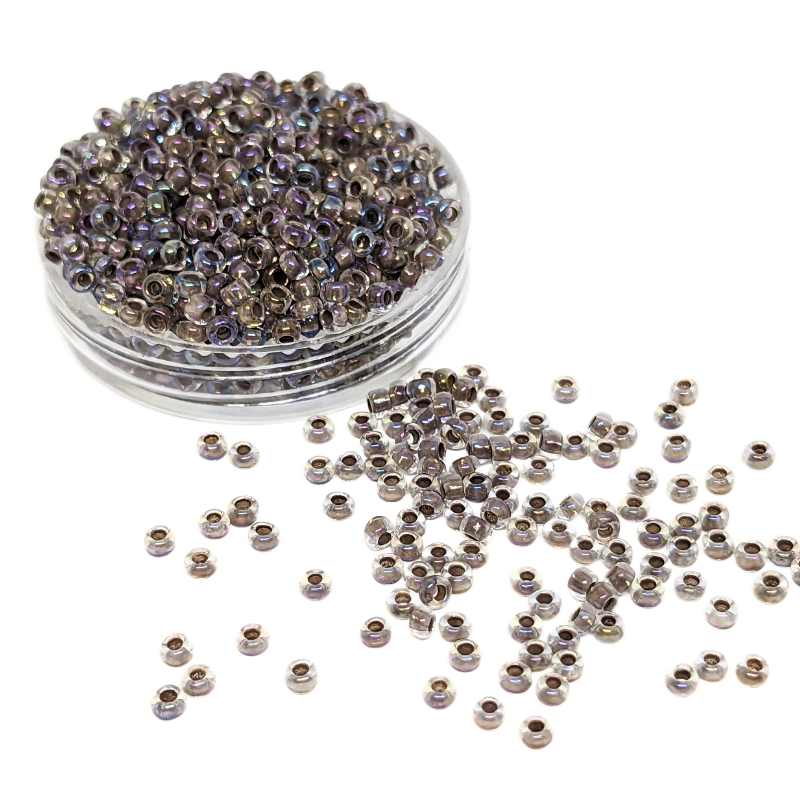 Rocalla 11/0 - 2mm 10gr. - Light Amethyst Brown Iris Lined - - Crystaldreams Abalorios