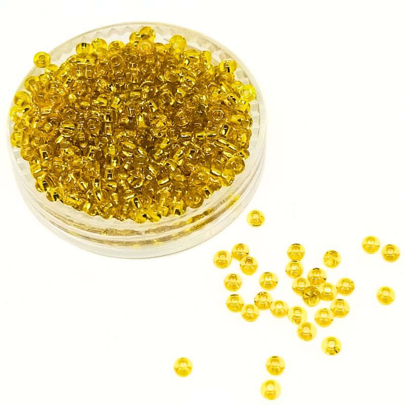 Rocalla Preciosa 11/0 - 2mm 10gr. - Citrine Silver Lined - - Crystaldreams Abalorios