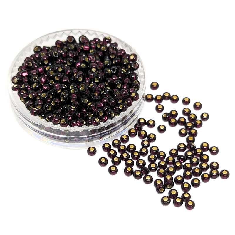 Rocalla Preciosa 11/0 2mm 10gr. Dark Amethyst Silver Lined - - Crystaldreams Abalorios