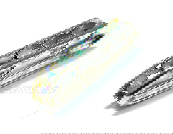 Rondel strass puente 20x5 mm plateado Crystal AB 2 agujeros - - Crystaldreams Abalorios