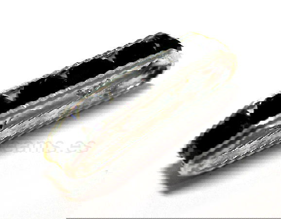 Rondel strass puente 20x5 mm plateado JET 2 agujeros - - Crystaldreams Abalorios