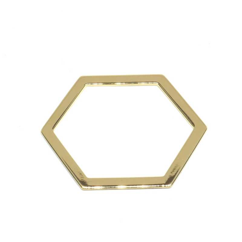 Soporte Brick Stitch Miyuki Hexagon Oro Real 18K 39x30mm - - Crystaldreams Abalorios