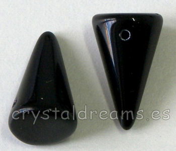 Spike 12x18mm Agujero 1mm Jet - - Crystaldreams Abalorios
