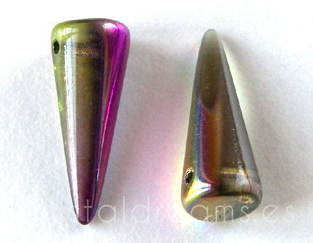 Spike 7x17mm Agujero 1mm Magic Violet Green - - Crystaldreams Abalorios