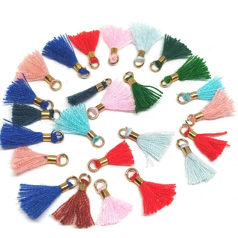 Surtido de 25 Borlas decorativas de calidad 10/13mm Poly-Algodón - - Crystaldreams Abalorios