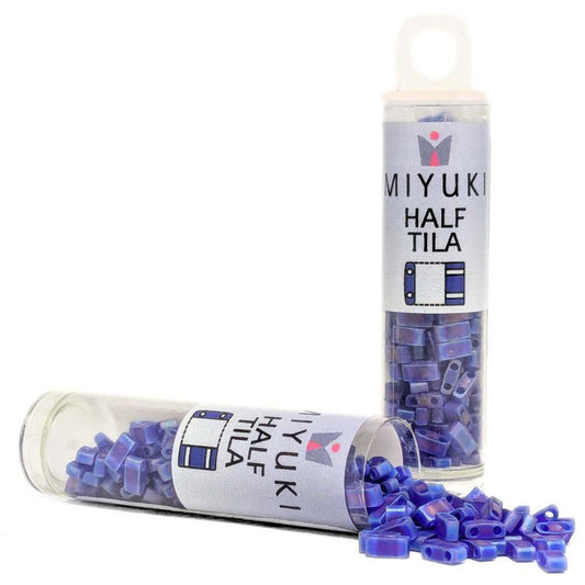 TLH-151FR Tubo de Miyuki Half-Tila - Matte Transparent Cobalt AB -