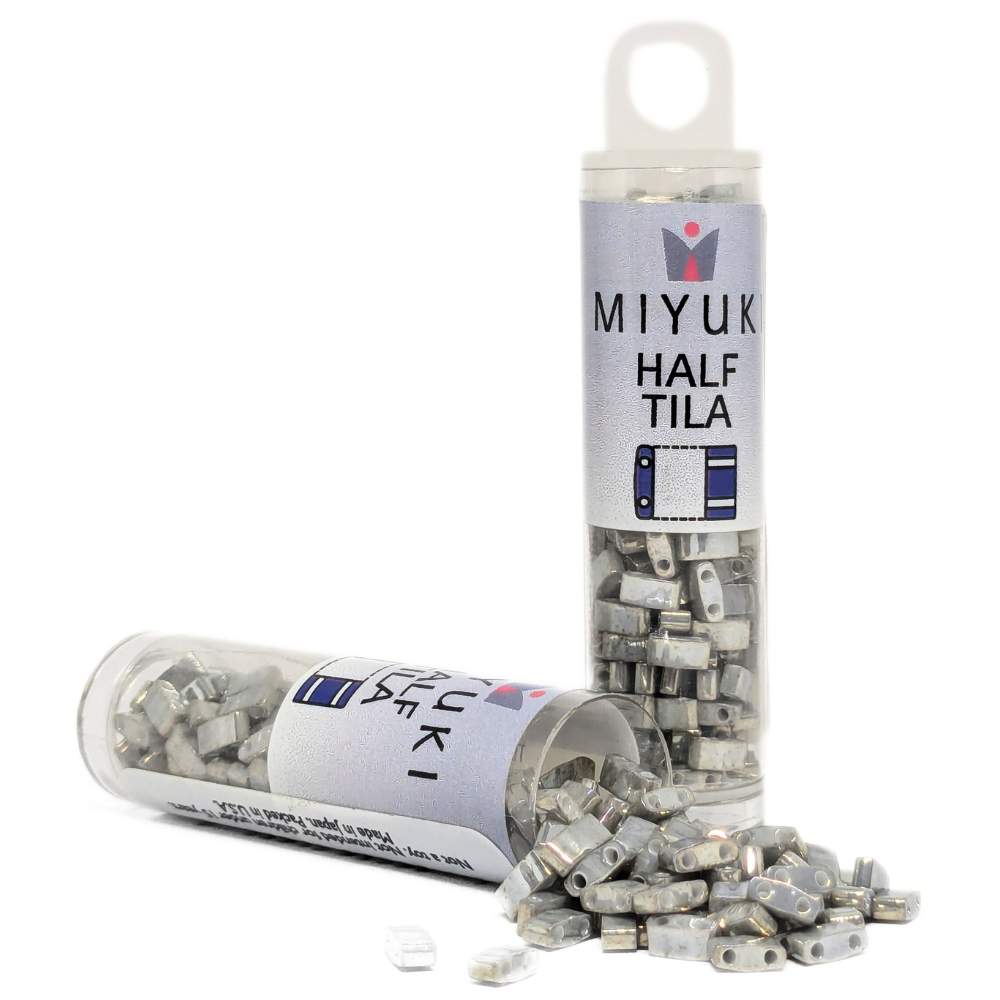 TLH-1865 Tubo de Miyuki Half-Tila - Galvanized Gray Luster -