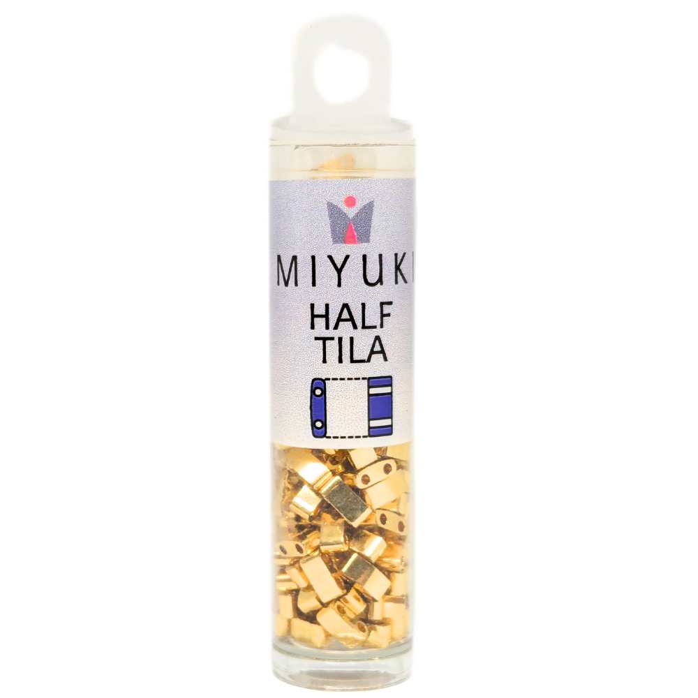 TLH-191 Tubo de Miyuki Half-Tila - 24Kt Gold Plated -