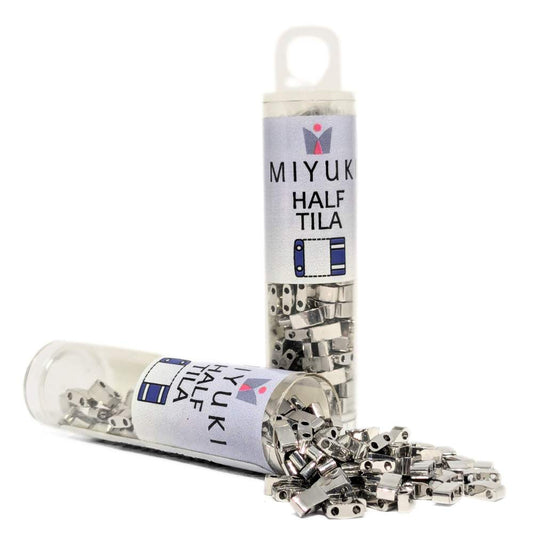 TLH-194 Tubo de Miyuki Half-Tila - Palladium Plated -