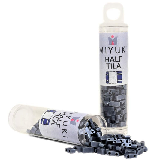 TLH-2001 Tubo de Miyuki Half-Tila - Gunmetal Matte -