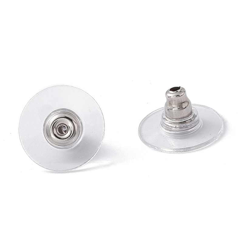 TRASERA ACERO INOXIDABLE con disco plastico - Agujero: 0,7mm - - Crystaldreams Abalorios