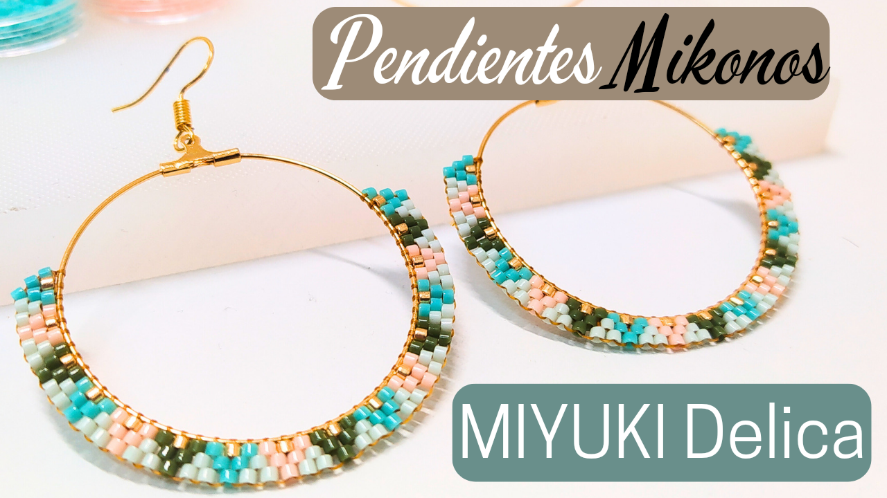 TUTORIAL Pendientes Mikonos aretes Miyuki Delica y Brick Stitch - - Crystaldreams Abalorios