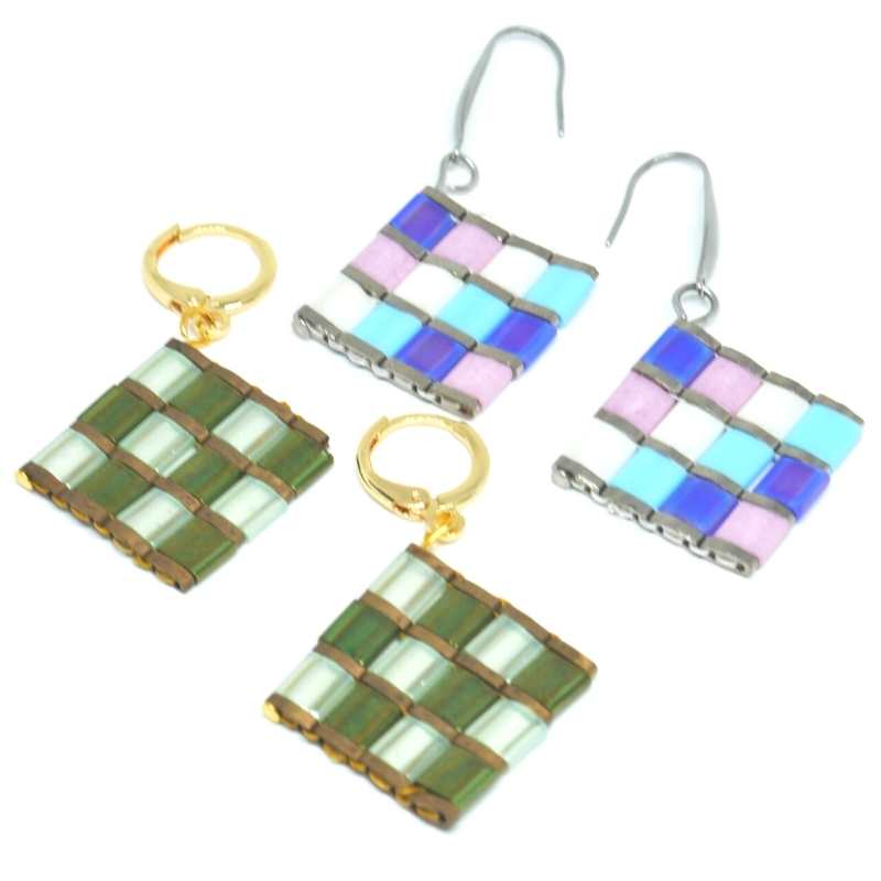 TUTORIAL Pendientes Mosaico con Tila y Quarter Tila Miyuki - - Crystaldreams Abalorios